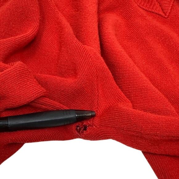 1960s Vintage Izod Lacoste Cashmere Wool V-Neck Pullover Sweater Red - Picture 12 of 12